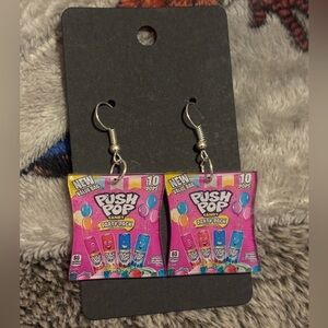 Handmade push pop earrings